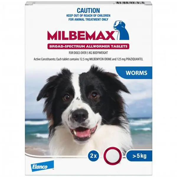 Milbemax Allwormer >5kg Dog 2 Pack