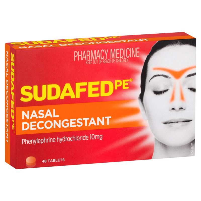 Sudafed PE Nasal Decongestant 48 Tablets