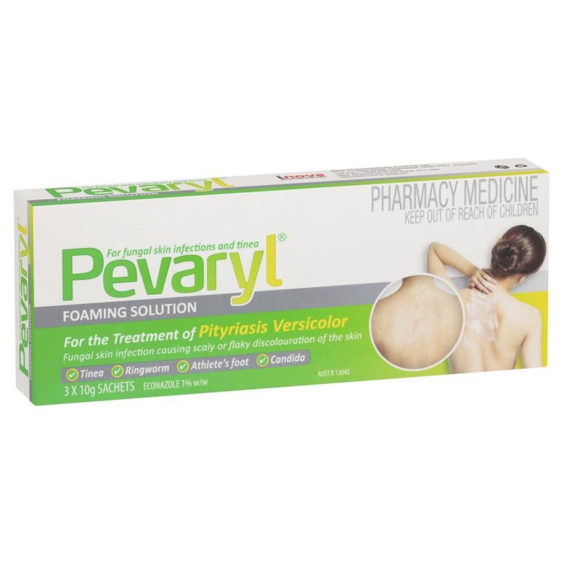 Pevaryl (Econazole) Foaming Solution 1% 3x10g Sachets